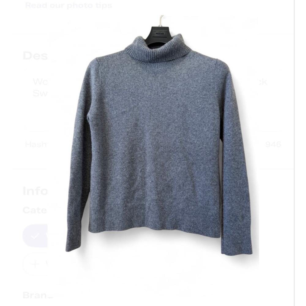Women's Lands' End Gray Cashmere Turtleneck Sweater MP